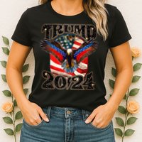 Trump 2024 Vintage American Bald Eagle Womens T-Shirt