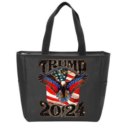 Trump 2024 Vintage American Bald Eagle Zip Tote Bag