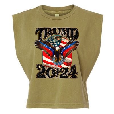 Trump 2024 Vintage American Bald Eagle Garment-Dyed Women's Muscle Tee