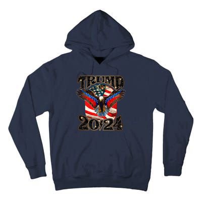 Trump 2024 Vintage American Bald Eagle Tall Hoodie