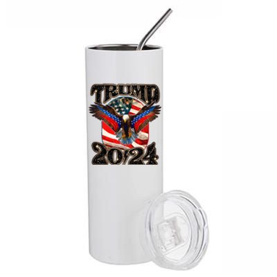 Trump 2024 Vintage American Bald Eagle Stainless Steel Tumbler