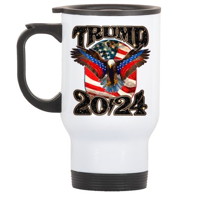 Trump 2024 Vintage American Bald Eagle Stainless Steel Travel Mug