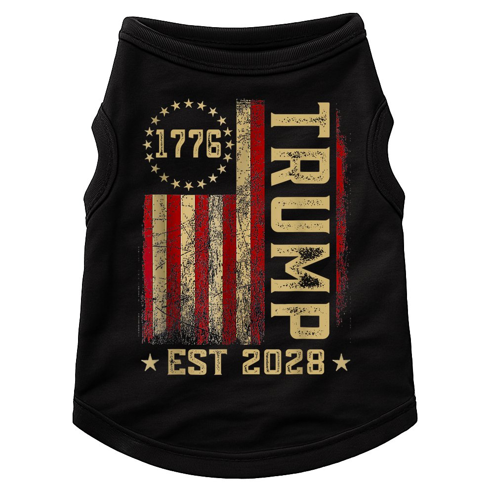 Trump 2028 Vote Donald Trump America US Flag Vintage Doggie Tank