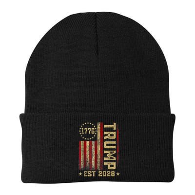 Trump 2028 Vote Donald Trump America US Flag Vintage Beanie