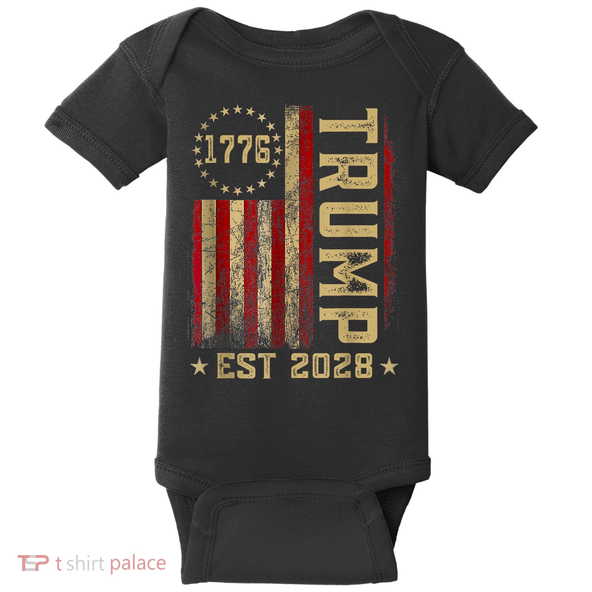 Trump 2028 Vote Donald Trump America US Flag Vintage Baby Bodysuit