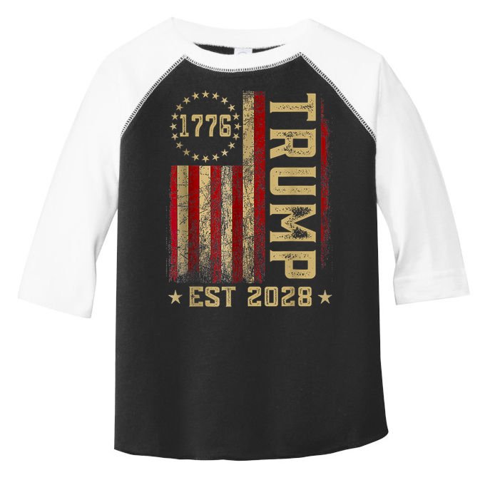 Trump 2028 Vote Donald Trump America US Flag Vintage Toddler Fine Jersey T-Shirt