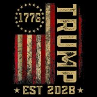 Trump 2028 Vote Donald Trump America US Flag Vintage Womens T-Shirt