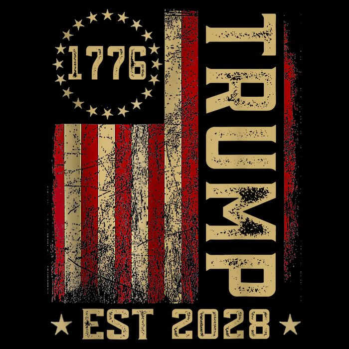 Trump 2028 Vote Donald Trump America US Flag Vintage Womens T-Shirt