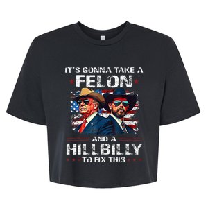 Trump 2024 Vance 2028 Funny Felon Hillbilly Fix Bella+Canvas Jersey Crop Tee