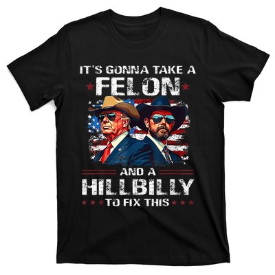 Trump 2024 Vance 2028 Funny Felon Hillbilly Fix T-Shirt