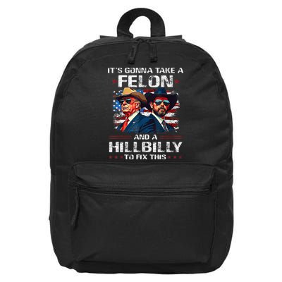 Trump 2024 Vance 2028 Funny Felon Hillbilly Fix 16 in Basic Backpack