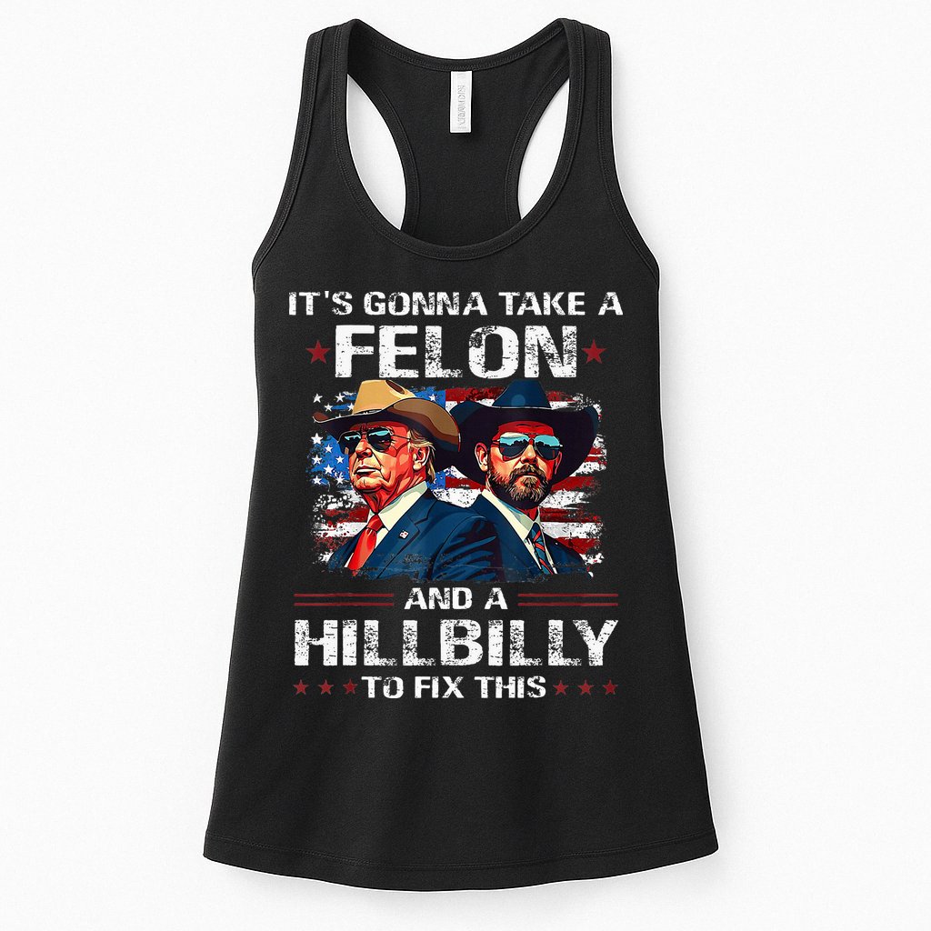 Trump 2024 Vance 2028 Funny Felon Hillbilly Fix Womens Tank Top