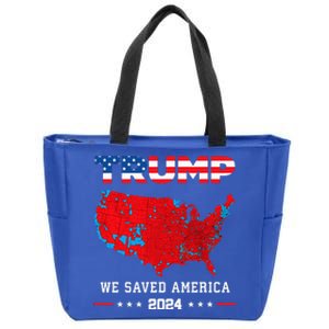 Trump 2024 We Saved America Presidential Election Map Zip Tote Bag