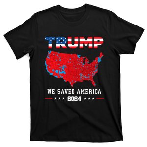 Trump 2024 We Saved America Presidential Election Map T-Shirt