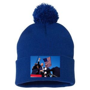 Trump 2024 Wanted Outlaw IM Voting Convicted Felon 2024 Pom Pom 12in Knit Beanie