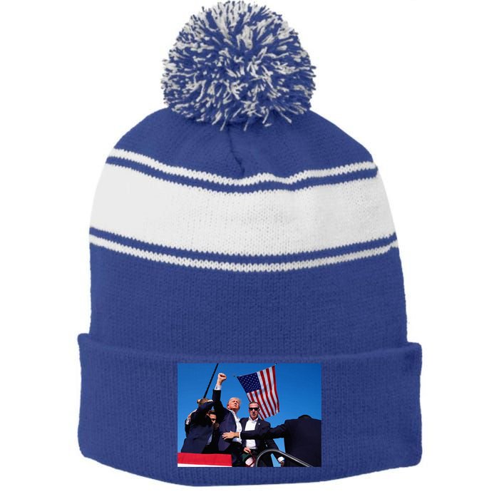 Trump 2024 Wanted Outlaw IM Voting Convicted Felon 2024 Stripe Pom Pom Beanie