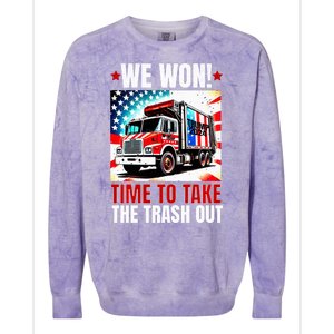 Trump 2024 We Won Wins Victory Inauguration 2025 Garbage Colorblast Crewneck Sweatshirt