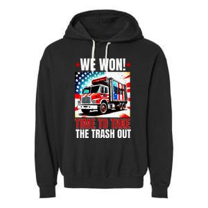 Trump 2024 We Won Wins Victory Inauguration 2025 Garbage Garment-Dyed Fleece Hoodie