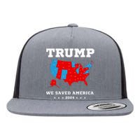 Trump 2024 We Saved America Map Of 2024 Election Flat Bill Trucker Hat