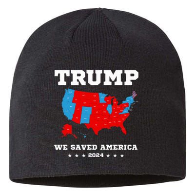 Trump 2024 We Saved America Map Of 2024 Election Sustainable Beanie