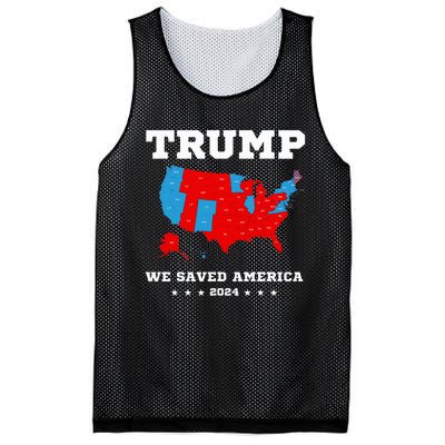 Trump 2024 We Saved America Map Of 2024 Election Mesh Reversible Basketball Jersey Tank