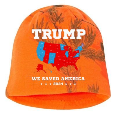 Trump 2024 We Saved America Map Of 2024 Election Kati - Camo Knit Beanie