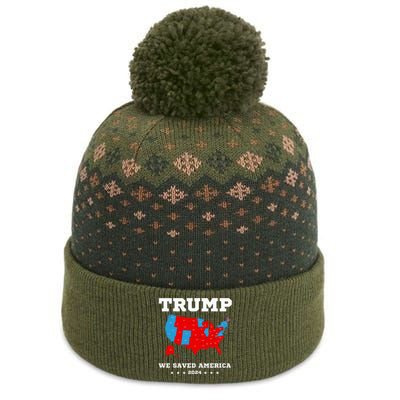 Trump 2024 We Saved America Map Of 2024 Election The Baniff Cuffed Pom Beanie