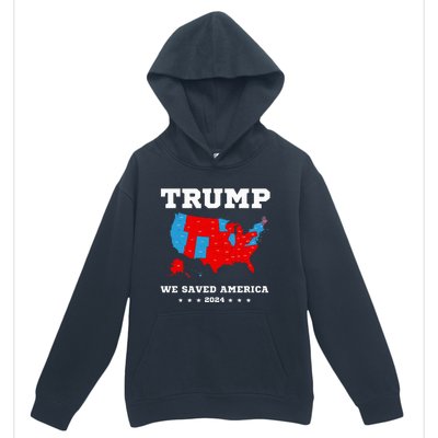 Trump 2024 We Saved America Map Of 2024 Election Urban Pullover Hoodie