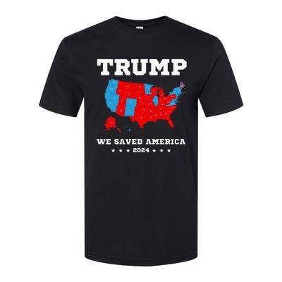 Trump 2024 We Saved America Map Of 2024 Election Softstyle CVC T-Shirt