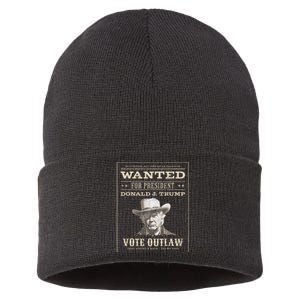 Trump 2024 Wanted Outlaw IM Voting Convicted Felon 2024 Sustainable Knit Beanie