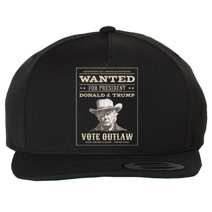 Trump 2024 Wanted Outlaw IM Voting Convicted Felon 2024 Wool Snapback Cap