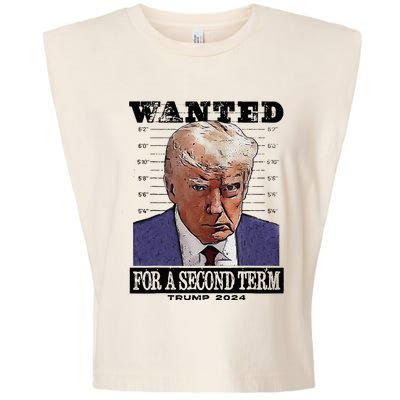 Trump 2024 Wanted For A 2nd Term Garment-Dyed Women's Muscle Tee