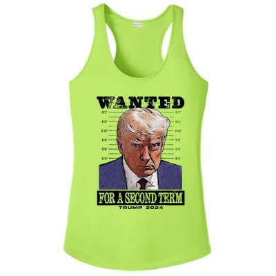 Trump 2024 Wanted For A 2nd Term Ladies PosiCharge Competitor Racerback Tank