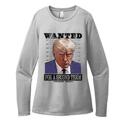 Trump 2024 Wanted For A 2nd Term Womens CVC Long Sleeve Shirt