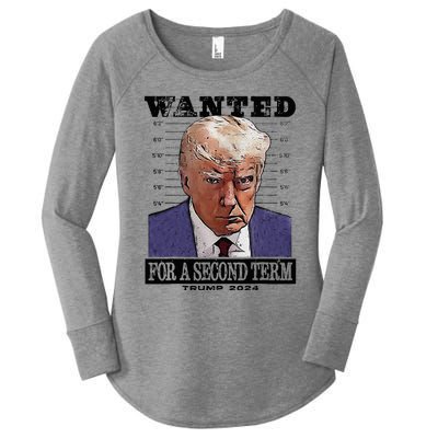 Trump 2024 Wanted For A 2nd Term Women's Perfect Tri Tunic Long Sleeve Shirt