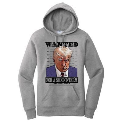 Trump 2024 Wanted For A 2nd Term Women's Pullover Hoodie