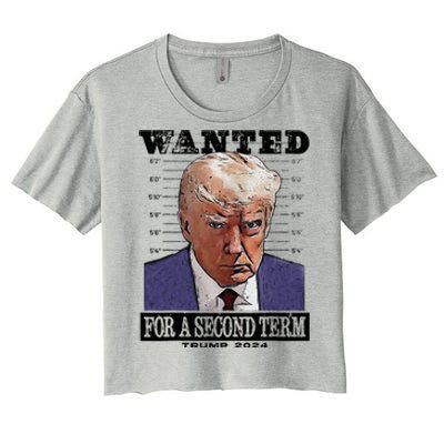 Trump 2024 Wanted For A 2nd Term Women's Crop Top Tee