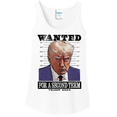 Trump 2024 Wanted For A 2nd Term Ladies Essential Tank