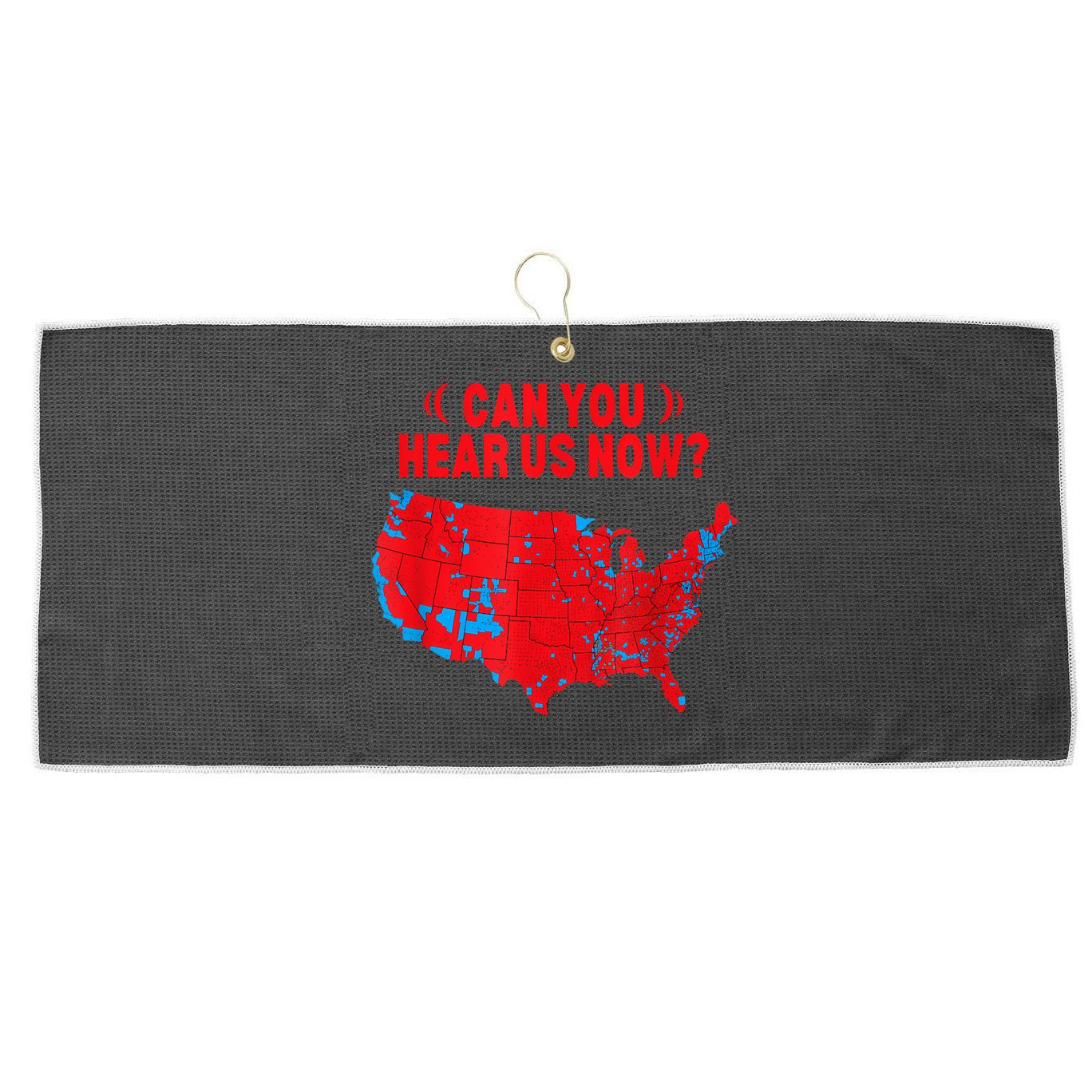 Trump 2024 Winner 312 Electoral Map Can You Hear Us Now Large Microfiber Waffle Golf Towel