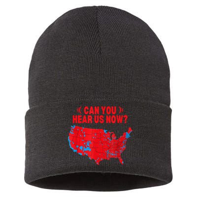 Trump 2024 Winner 312 Electoral Map Can You Hear Us Now Sustainable Knit Beanie