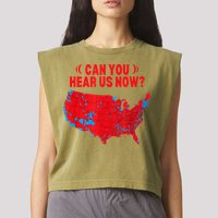 Trump 2024 Winner 312 Electoral Map Can You Hear Us Now Garment-Dyed Women's Muscle Tee