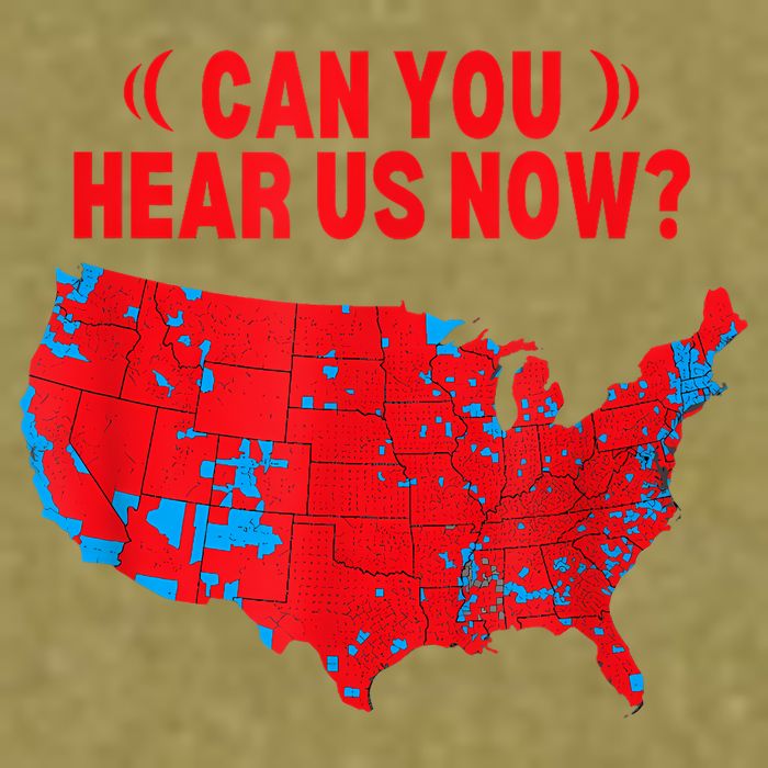 Trump 2024 Winner 312 Electoral Map Can You Hear Us Now Garment-Dyed Women's Muscle Tee