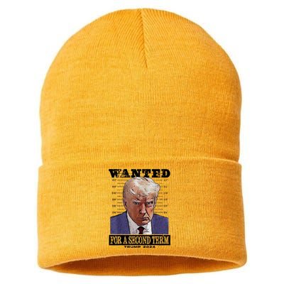 Trump 2024 Wanted For A 2nd Term Sustainable Knit Beanie