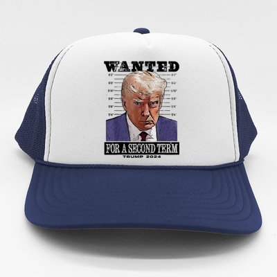 Trump 2024 Wanted For A 2nd Term Trucker Hat