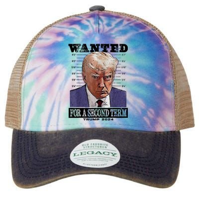 Trump 2024 Wanted For A 2nd Term Legacy Tie Dye Trucker Hat