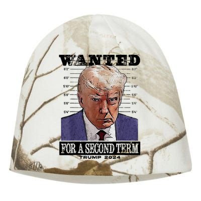 Trump 2024 Wanted For A 2nd Term Kati - Camo Knit Beanie