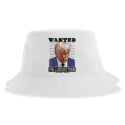 Trump 2024 Wanted For A 2nd Term Sustainable Bucket Hat