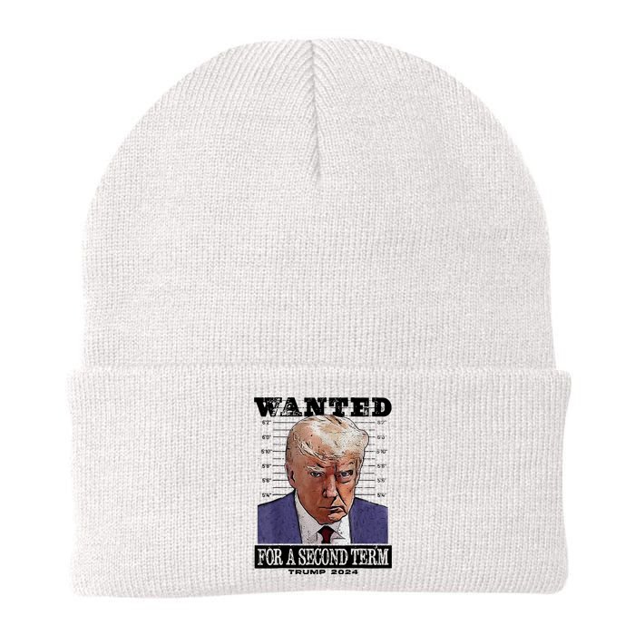 Trump 2024 Wanted For A 2nd Term Knit Cap Winter Beanie