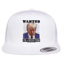 Trump 2024 Wanted For A 2nd Term Flat Bill Trucker Hat