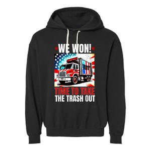 Trump 2024 We Won Wins Victory Inauguration 2025 Garbage Garment-Dyed Fleece Hoodie